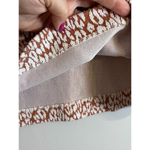 Loft Animal Print Skirt L Brown Chic Urban Dainty Euro Summer Preppy Classic 80s - Picture 5 of 9
